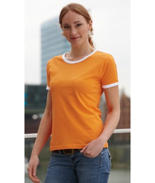 ID534 ДАМСКИ ДВУЦВЕТНИ ТЕНИСКИ FLAG-T 